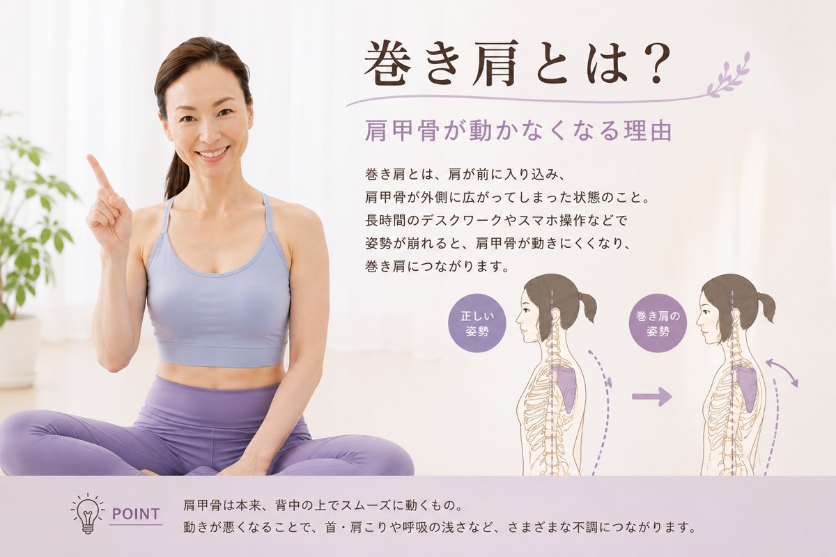 巻き肩とは?肩甲骨が動かなくなる理由
